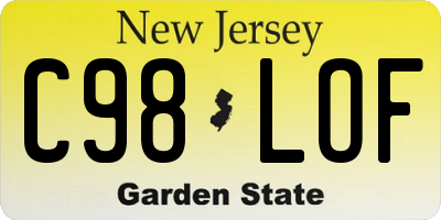 NJ license plate C98LOF