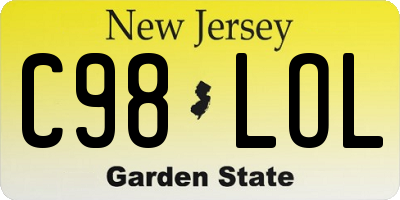 NJ license plate C98LOL