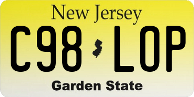 NJ license plate C98LOP