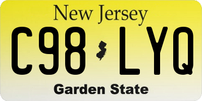 NJ license plate C98LYQ