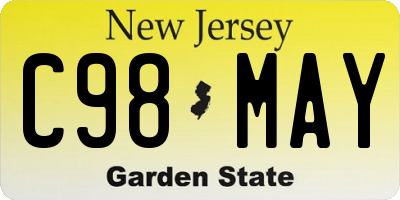 NJ license plate C98MAY