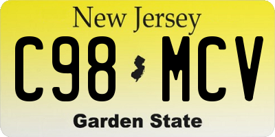 NJ license plate C98MCV