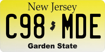 NJ license plate C98MDE