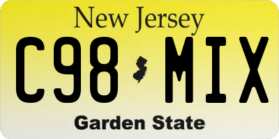 NJ license plate C98MIX