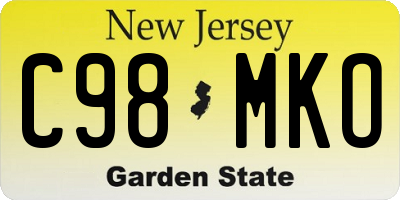 NJ license plate C98MKO