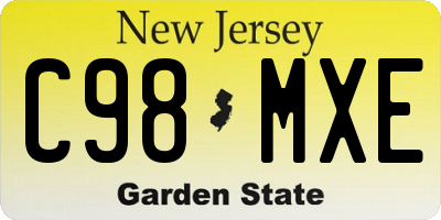 NJ license plate C98MXE