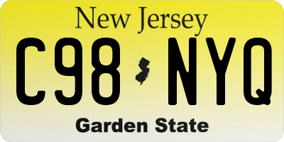 NJ license plate C98NYQ