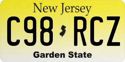 NJ license plate C98RCZ