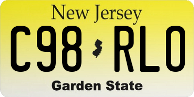 NJ license plate C98RLO