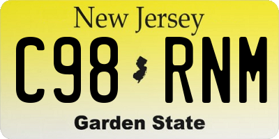 NJ license plate C98RNM