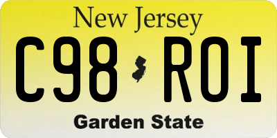 NJ license plate C98ROI