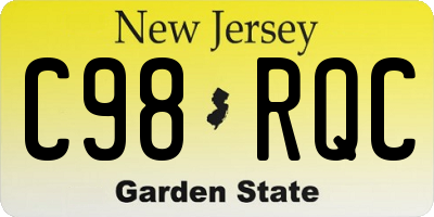 NJ license plate C98RQC