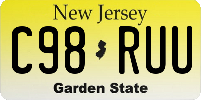 NJ license plate C98RUU
