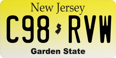 NJ license plate C98RVW