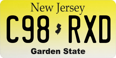 NJ license plate C98RXD
