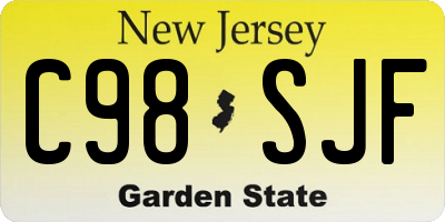 NJ license plate C98SJF