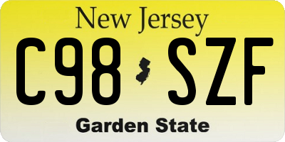 NJ license plate C98SZF