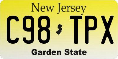 NJ license plate C98TPX