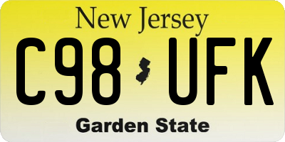 NJ license plate C98UFK