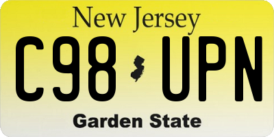 NJ license plate C98UPN