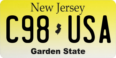 NJ license plate C98USA