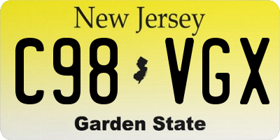 NJ license plate C98VGX