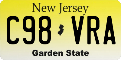 NJ license plate C98VRA