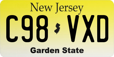 NJ license plate C98VXD