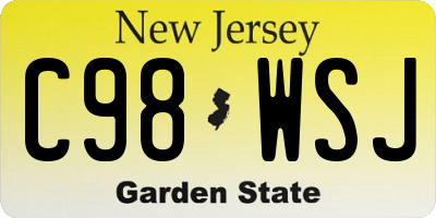 NJ license plate C98WSJ