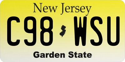 NJ license plate C98WSU