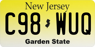 NJ license plate C98WUQ