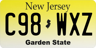 NJ license plate C98WXZ