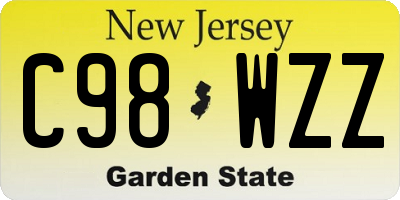 NJ license plate C98WZZ