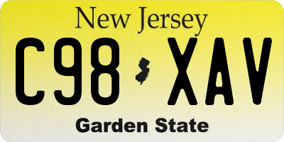 NJ license plate C98XAV