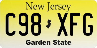 NJ license plate C98XFG
