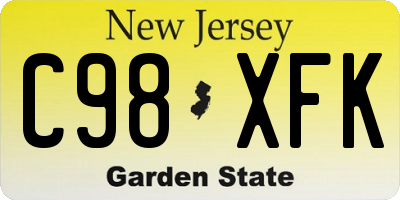 NJ license plate C98XFK