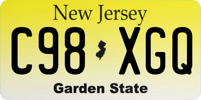 NJ license plate C98XGQ