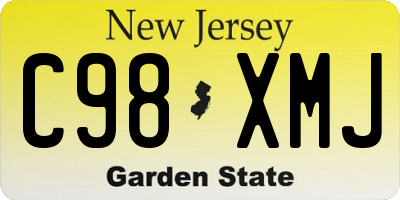 NJ license plate C98XMJ