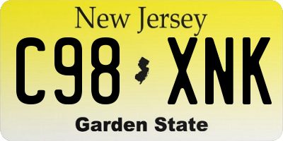 NJ license plate C98XNK