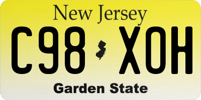 NJ license plate C98XOH