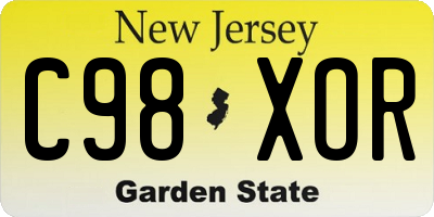 NJ license plate C98XOR