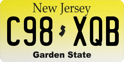 NJ license plate C98XQB
