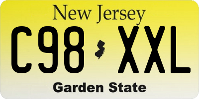 NJ license plate C98XXL