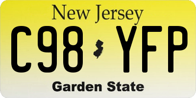 NJ license plate C98YFP