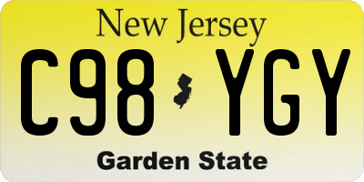 NJ license plate C98YGY
