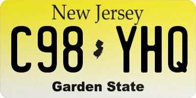 NJ license plate C98YHQ