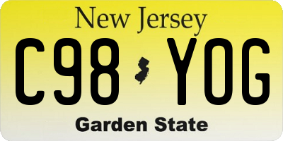 NJ license plate C98YOG
