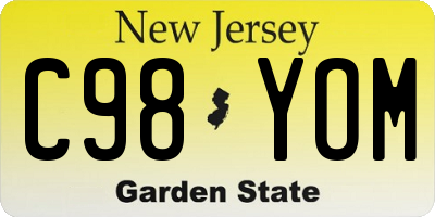NJ license plate C98YOM