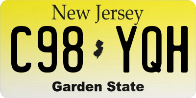 NJ license plate C98YQH