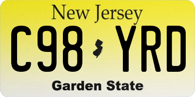 NJ license plate C98YRD